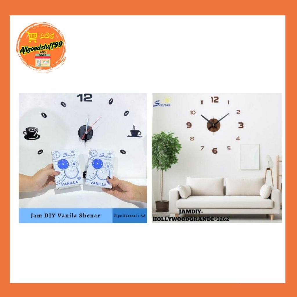 Jam Dinding DIY Kecil Wall Clock Designer