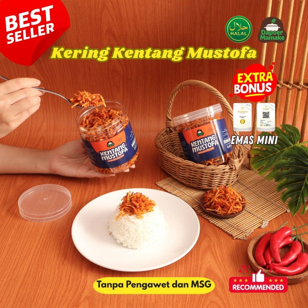 

Kentang Mustofa Kriuk Pedas Manis Toples Cemilan Sehat Halal – Tanpa MSG + Bonus Emas | Dapoer Mamake