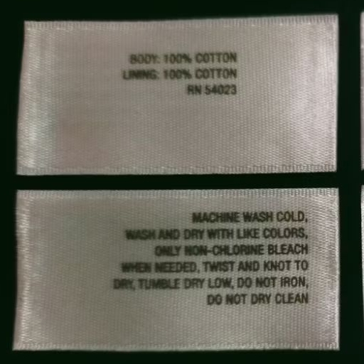 

label care label (wash) tag 54023