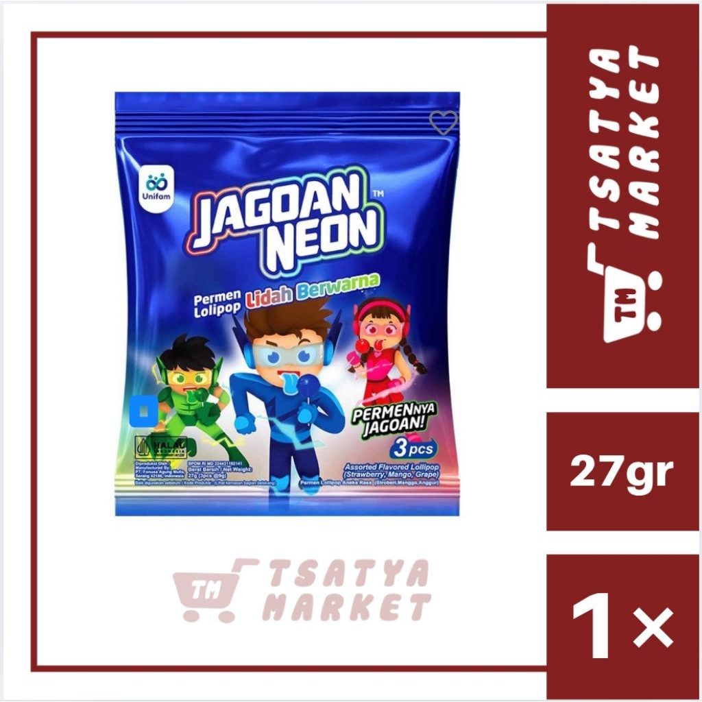 

JAGOAN NEON PERMEN CANDY LOLLYPOP LIDAH BERWARNA 1PCK ISI 3PCS