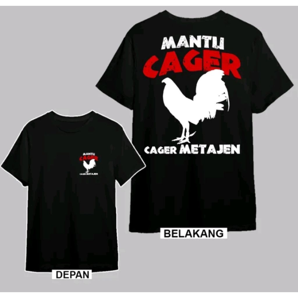 KAOS HITAM BALI MANTU CAGER- Baju Cager Metajen Bahan Adem & Nyaman