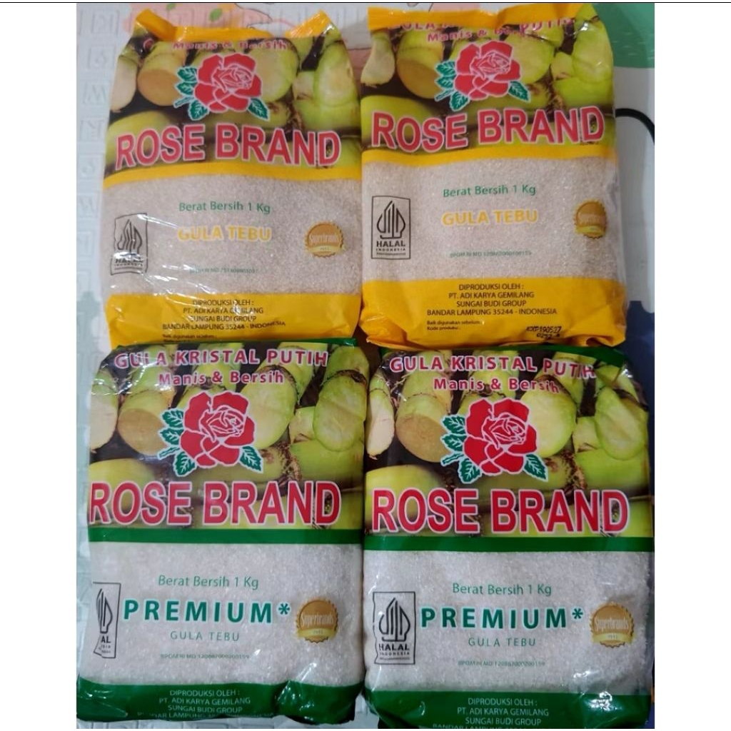 

Gula Rose brand random kuning dan hijau 1kg gula pasir merk rosebrand 1kg