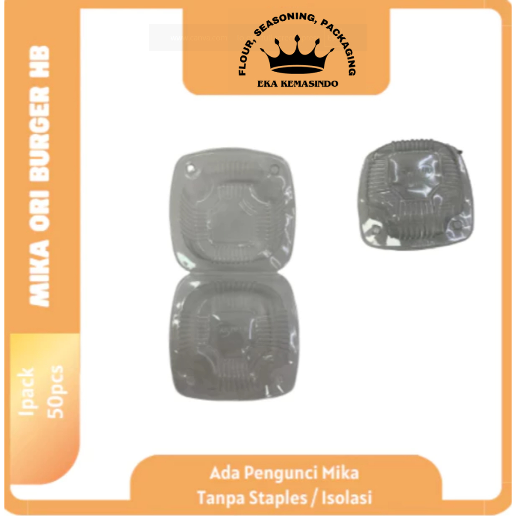 Mika Burger HB | Mika Kue Bolu Bulat | Mika plastik Bulat | Box Mika isi 25 pcs
