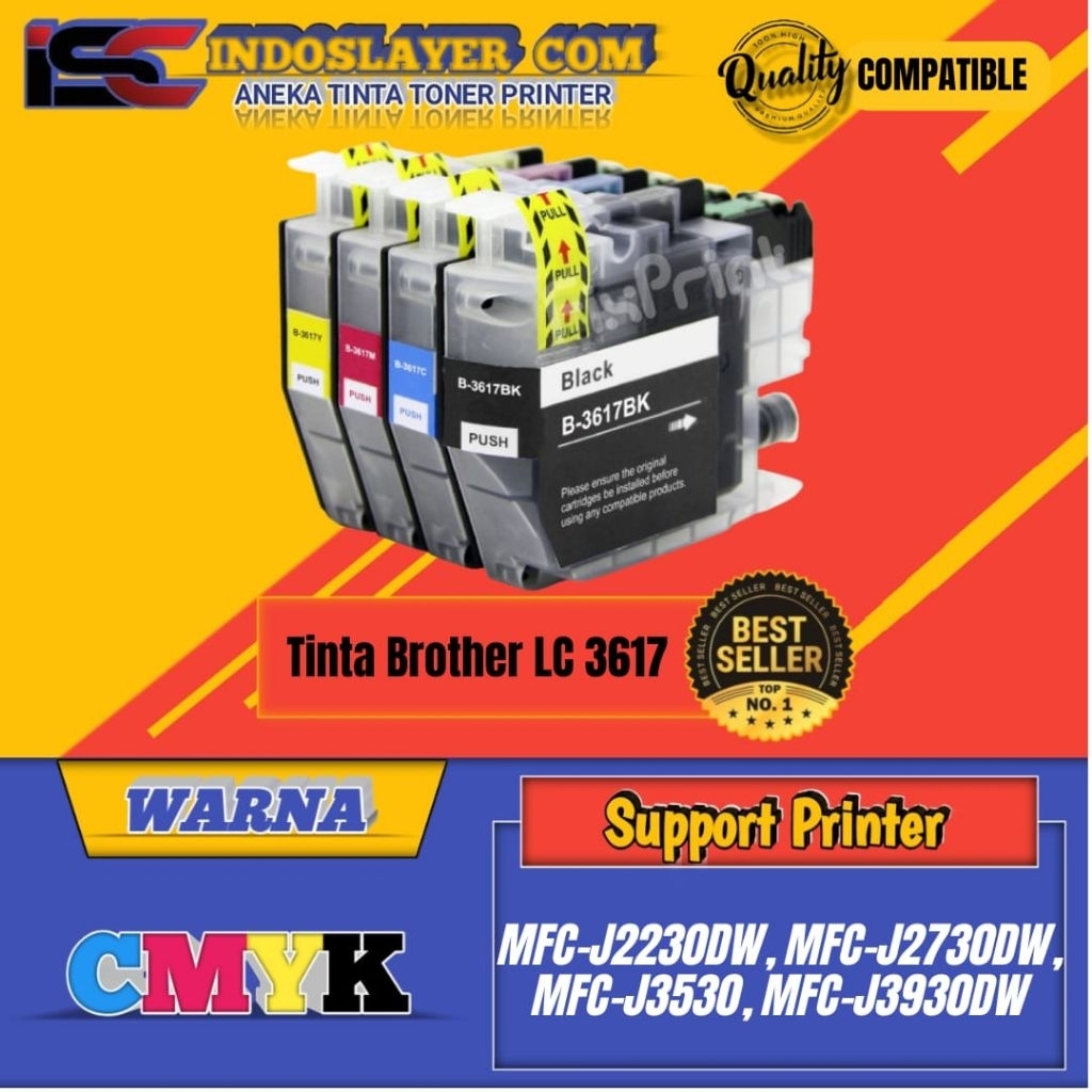 Tinta Cartridge Compatible Brother LC 3617 Printer Brother MFC-J2230DW, MFC-J2730DW, MFC-J3530