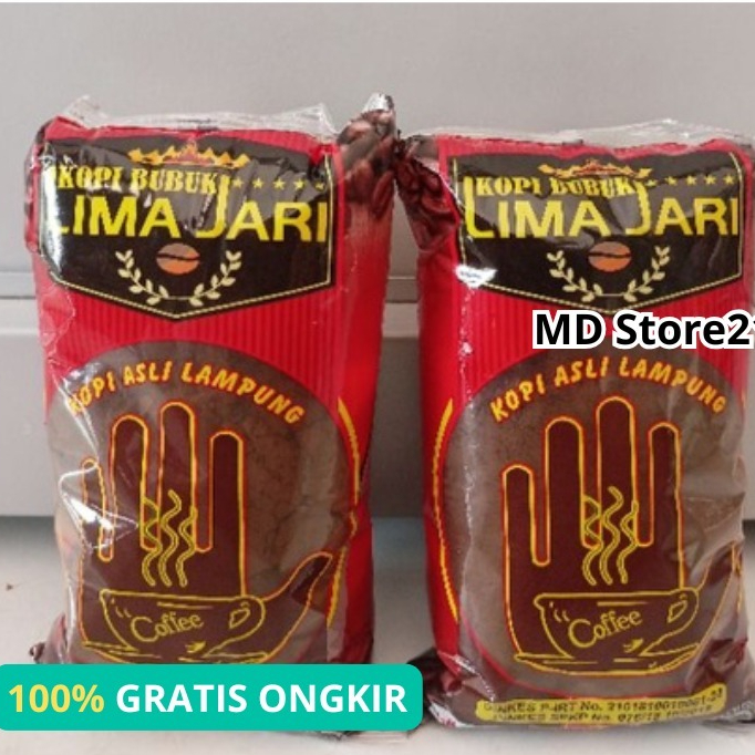

Kopi Bubuk Robusta 5 jari asli Lampung Original Isi 200 gr