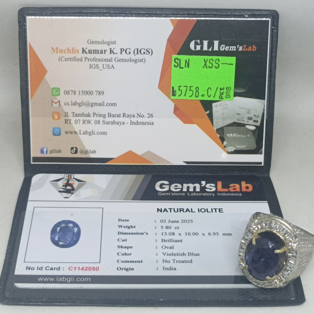 Akik Permata Iolite + Memo.