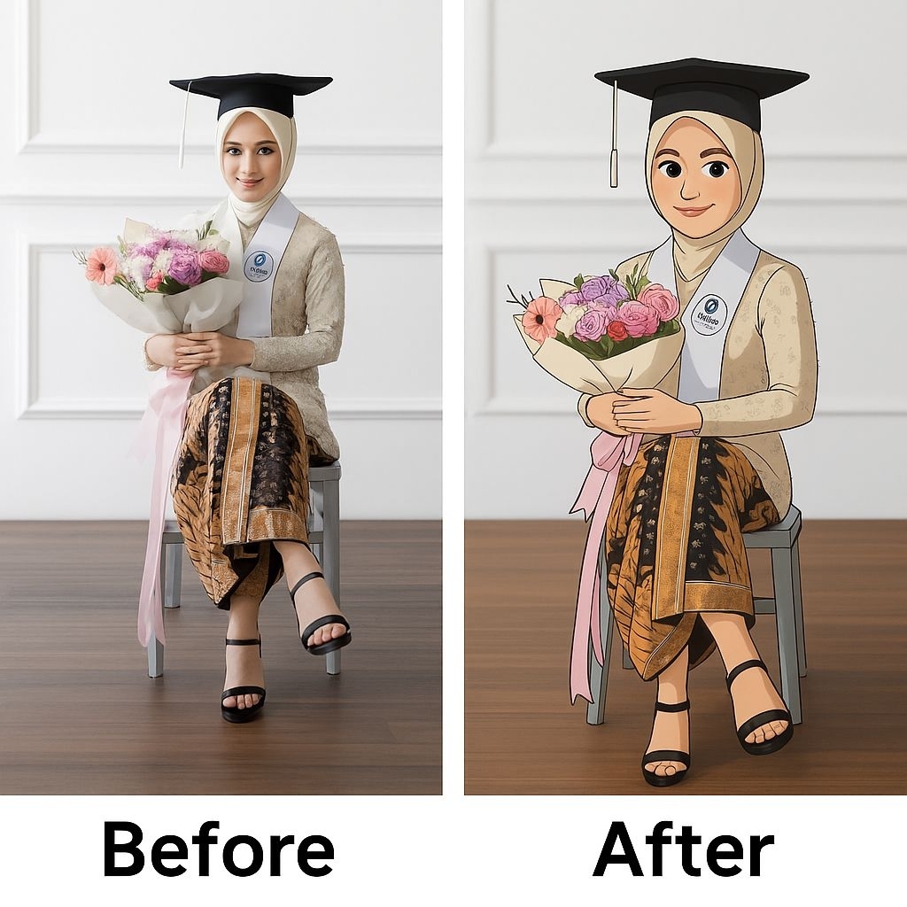 Ilustrasi Wisuda Custom Kartun