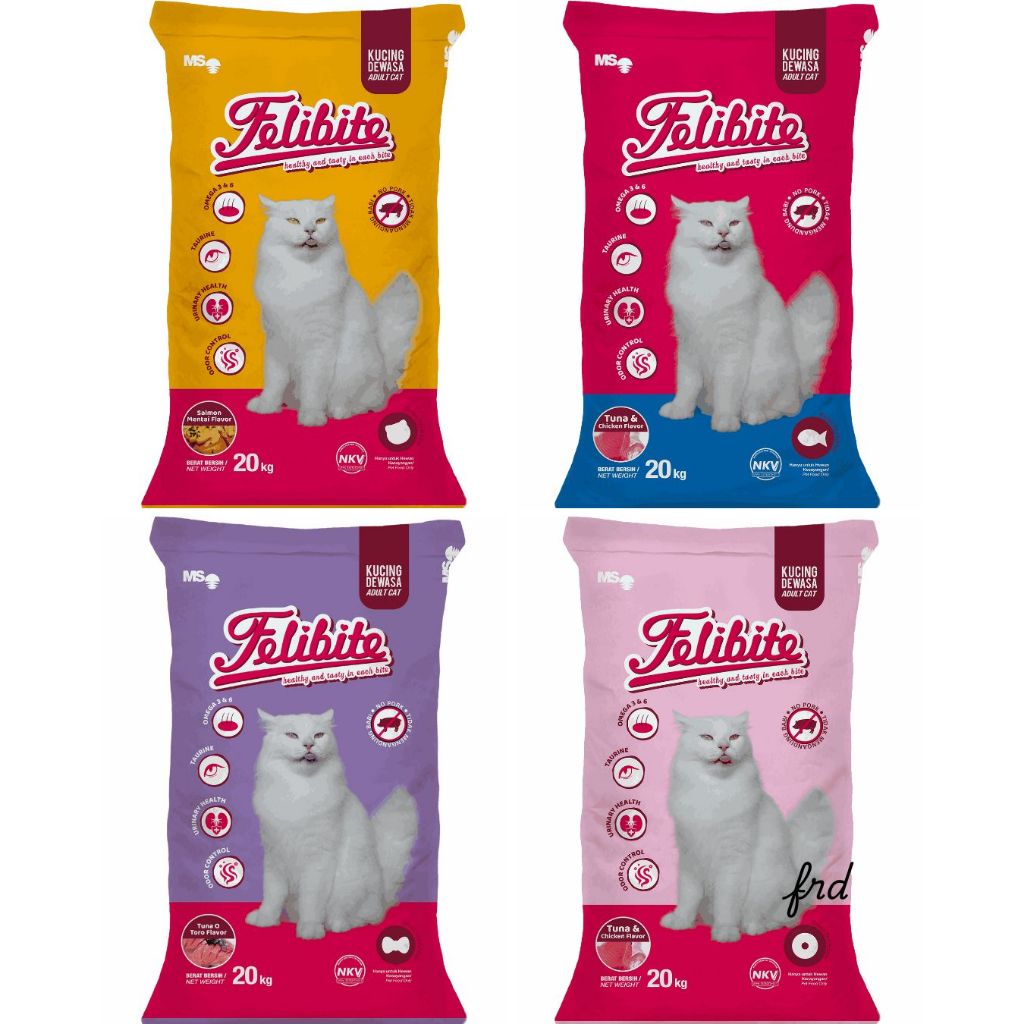 Felibite Pakan Kucing Kemasan 20 KG (500 gram x 40 pak) Praktis, Ekonomis, Semua Kucing Suka