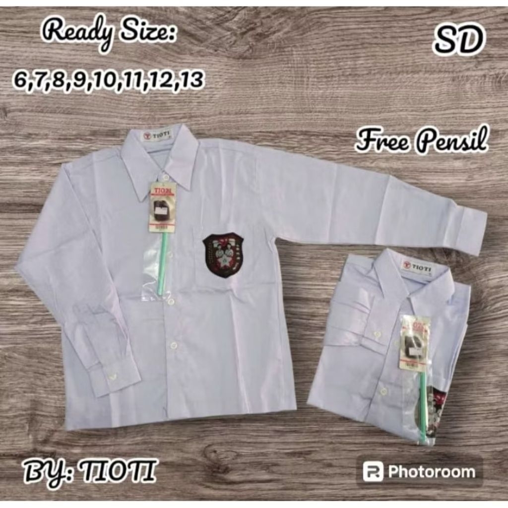 TIOTI KEMEJA SD PUTIH PANJANG UNISEX SUWESI SERAGAM SEKOLAH