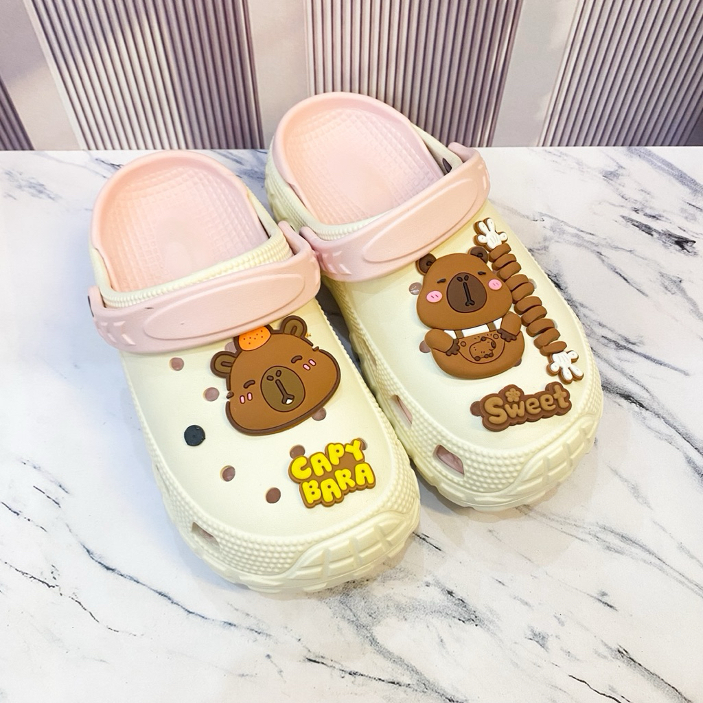 KOAKI.TEMBUNG - Sendal Baim Jelly Anak Perempuan Anti Slip Cabybara Lucu