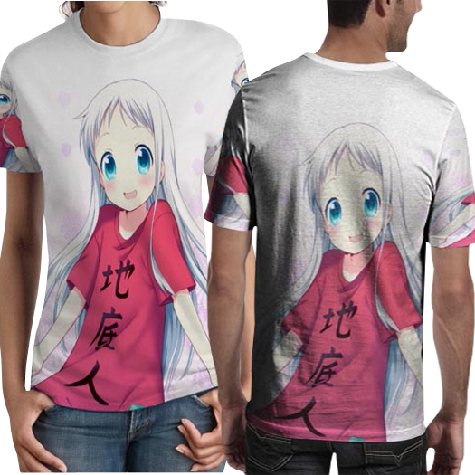 Kaos Meiko Honma Meiko Menma Anohana Tshirt Fullprint Unisex Casual Bahan Polyester Jersey [PO 3 HAR