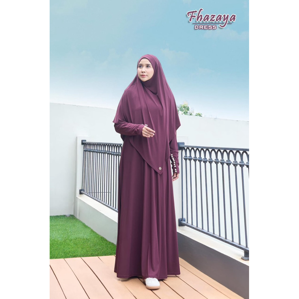 MAREVI // FHAZAYA SET HIJAB DRESS MAREVI TERBARU ORIGINAL COD