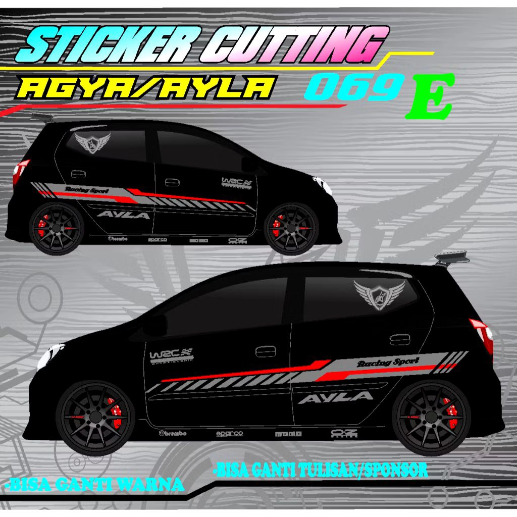 Sticker mobil ayla-agya sticker list terlaris mobil ayla-agya stiker mobil ayla-agya keren