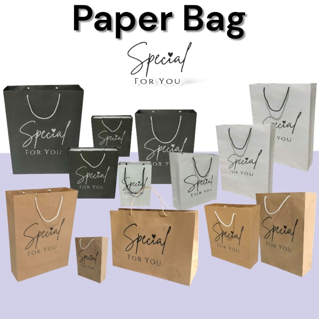 

Paper Bag Kado Special For You Cokelat/Hitam/Putih Lusinan Isi 12 pcs S-M-L-XL