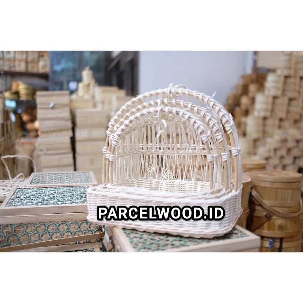 OBRAL DAPET 3PCSKeranjang Parcel  Ayunan Rotan Kotak Bulat Baki Seserahan Lamaran Pernikahan Hampers