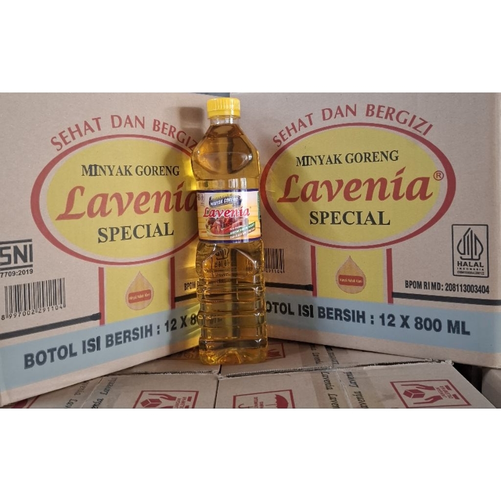 

minyak goreng 800ml kemasan botol lavenia 3Pcs