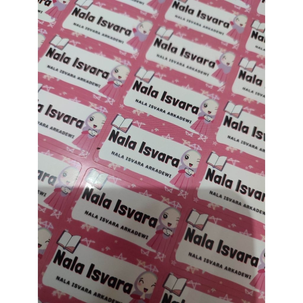 

stiker nama water proof anti air design menarik sudah cutting