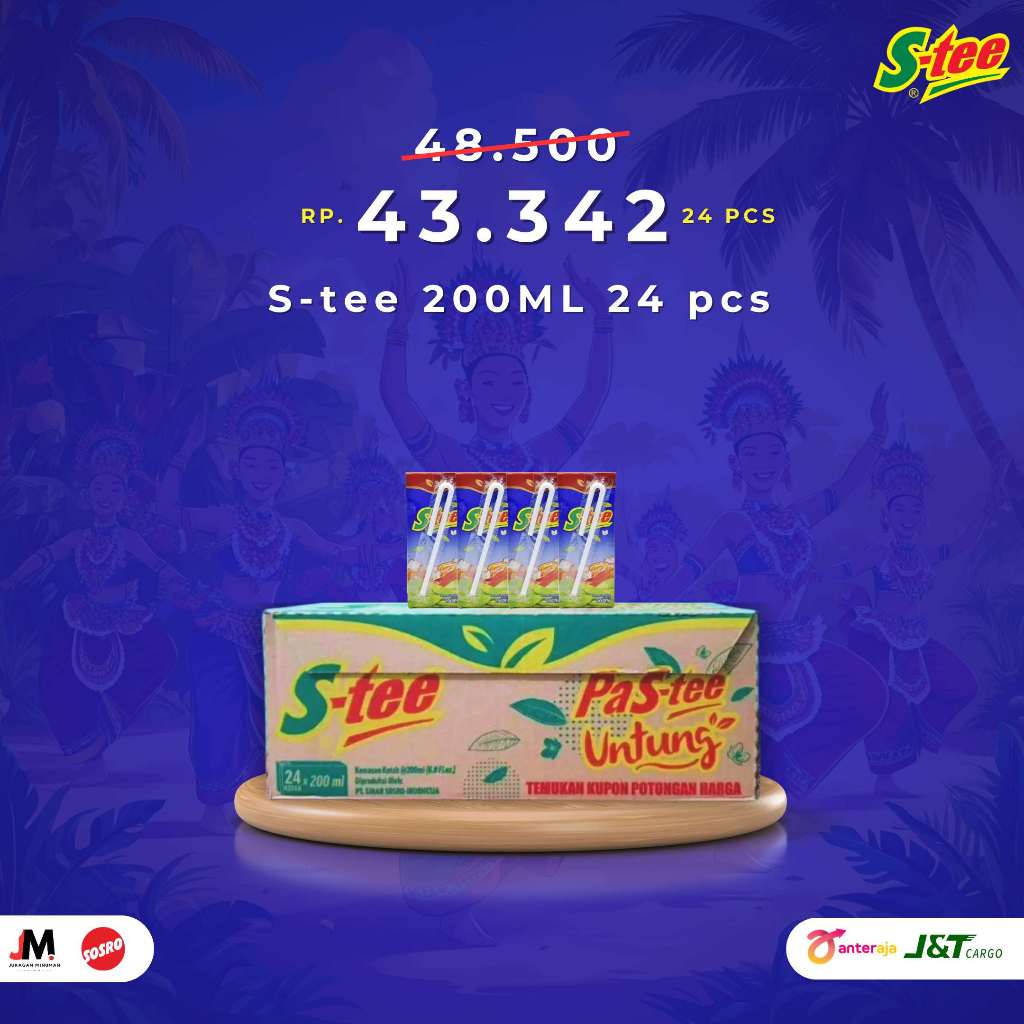 

S-tee Kotak 200 ml Isi 24 pcs
