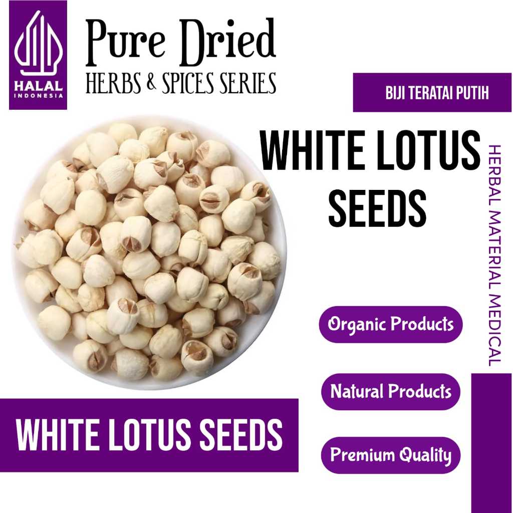 

ELIF TEA Premium Dried White Lotus Seeds / Lien Zi /Biji Teratai Non-sulfur
