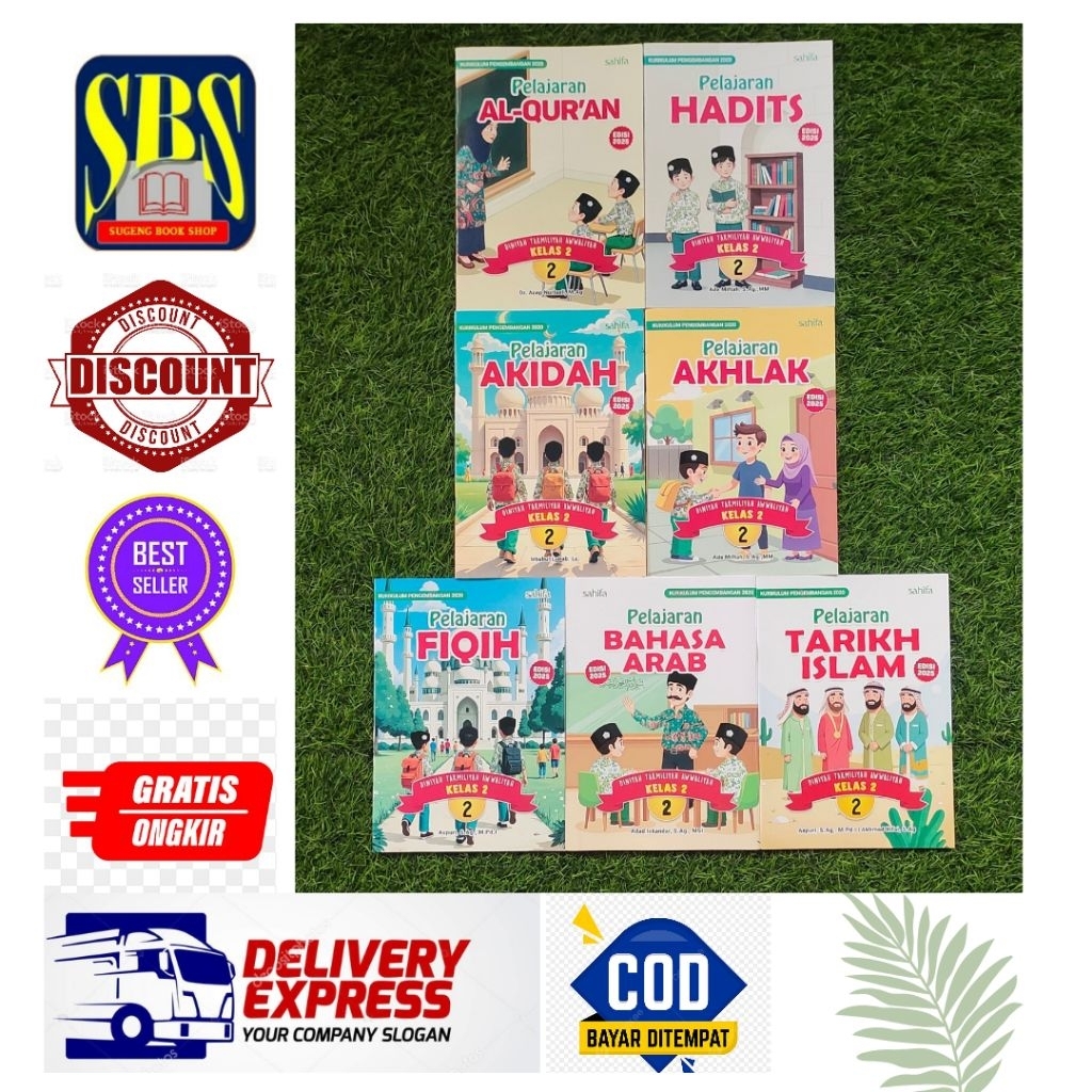 Buku MDTA Satu PAKET 7 MAPEL Untuk  Kelas 2 Kurikulum 2020 EDISI 2025 Penerbit SAHIFA
