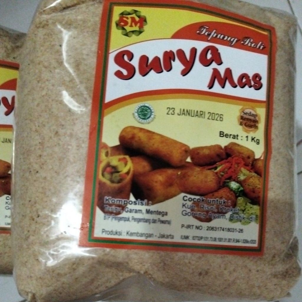 

tepung roti halus Surya mas 1kg