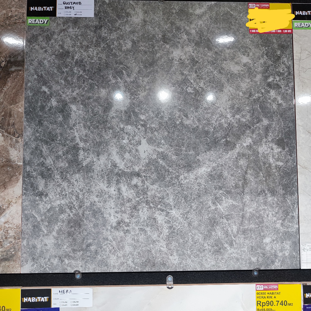 Keramik Lantai Halus 60x60 Habitat Gustave Grey