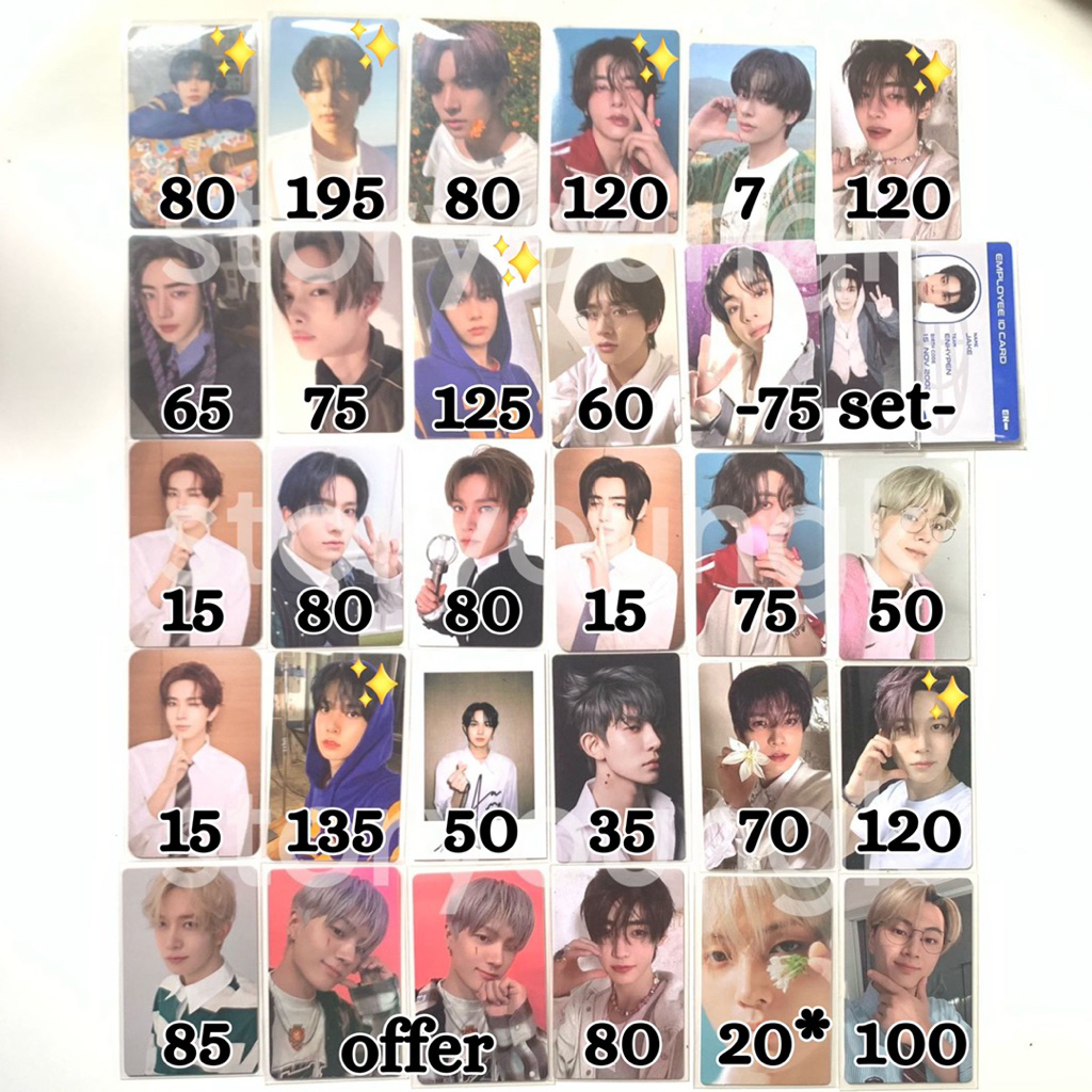 Photocard Enhypen Heeseung Sunghoon Jay Jake Ni-Ki Hince Hoodie Biru Orange Dark Blood Memorabilia R