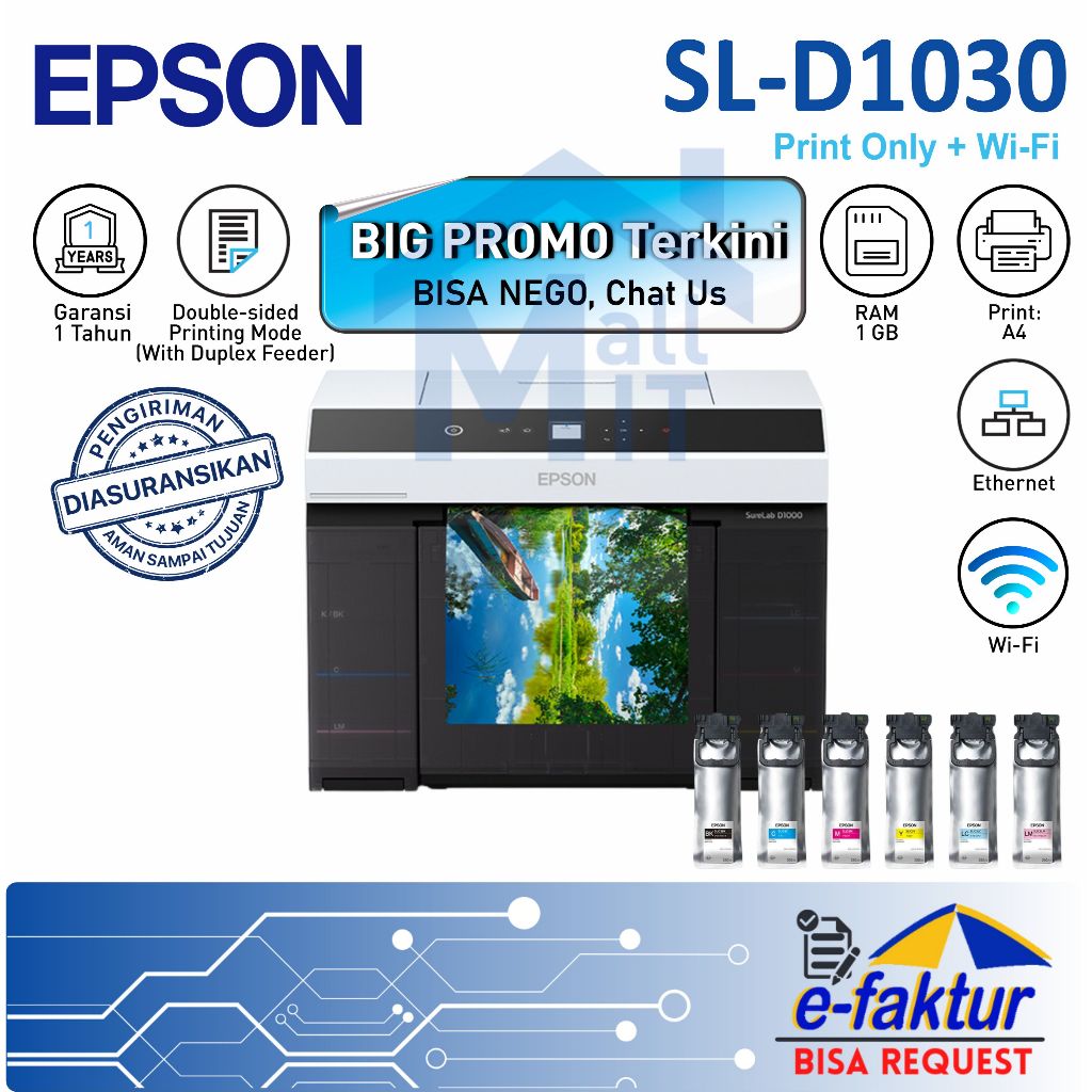 MALLIT EPSON Printer EPSON SURELAB SL D1030 SL-D1030 Printer Photo Foto MiniLab WiFi Duplex Penggant