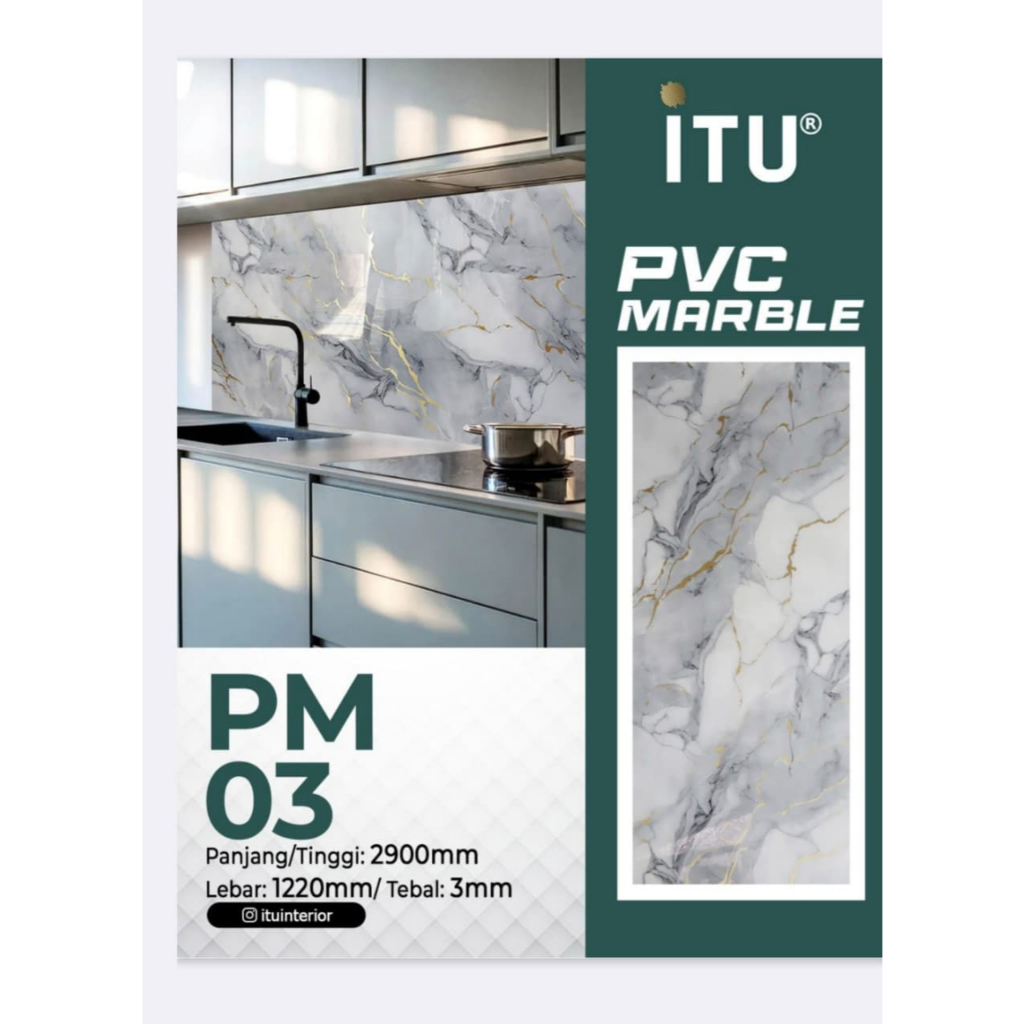 Panel Dinding PVC Marmer — Anti Air, Mudah Dipasang, Estetik untuk Dekorasi Dinding