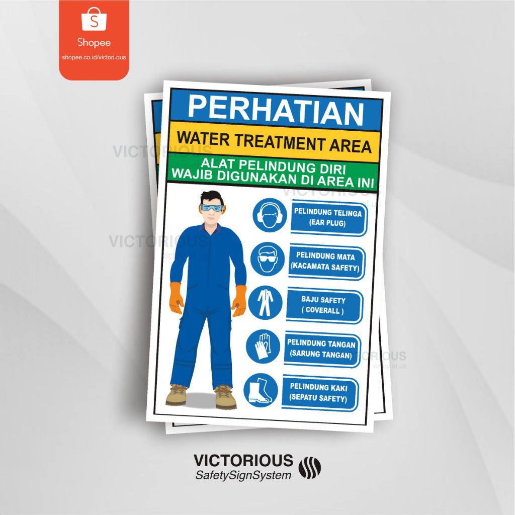 

Sticker Safety K3 Wajib Alat Pelindung Diri | Water Treatment Area