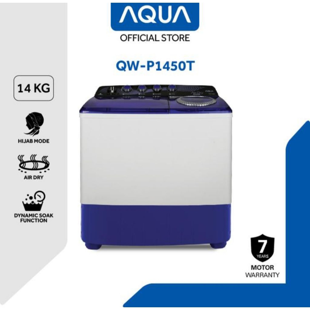 MESIN CUCI AQUA 2 TABUNG 14KG QW1450XT TWIN TUB 14 KG MESIN CUCI AQUA 14KG 2 TABUNG MESINCUCI AQUA 1
