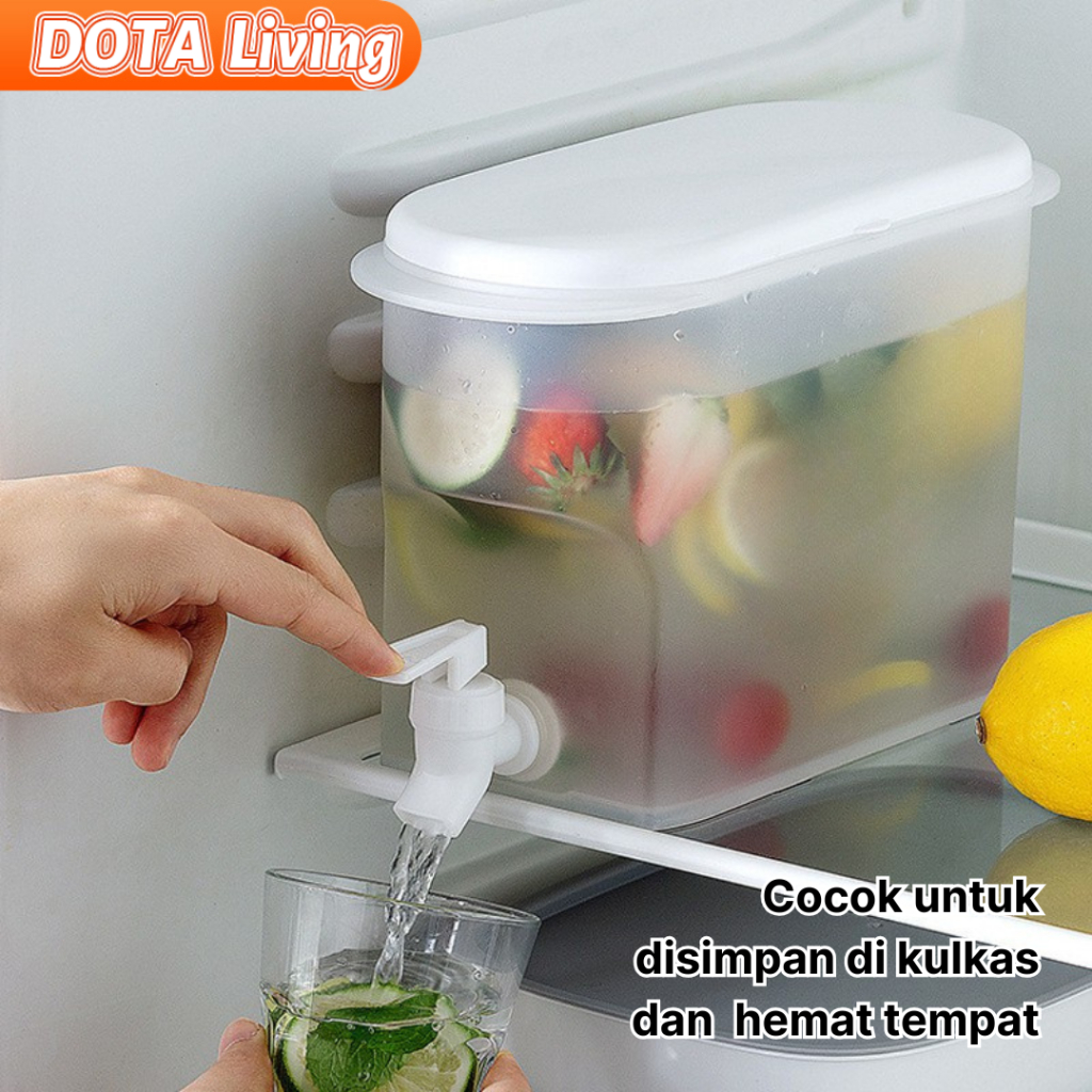 Dota Living Dispenser Air Minum Jus 3.5L Tempat Air Minum Plastik Food Grade Ice Bucket Juice