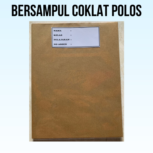 

buku tulis bersampul coklat polos dan sudah bersampul plastik