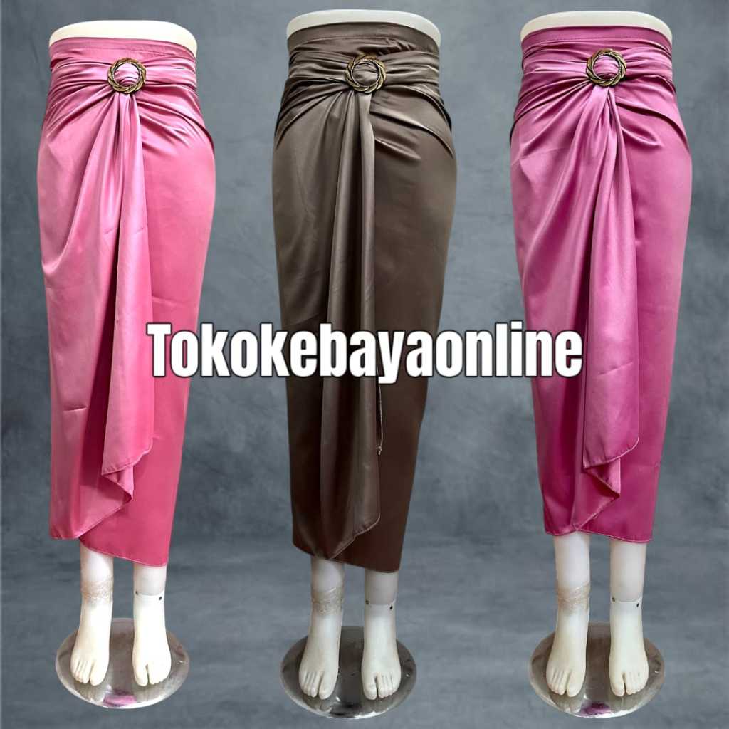 Rok Lilit Satin / Kain Lilit Satin Polos Bawahan Kebaya Aneka Pilihan Warna