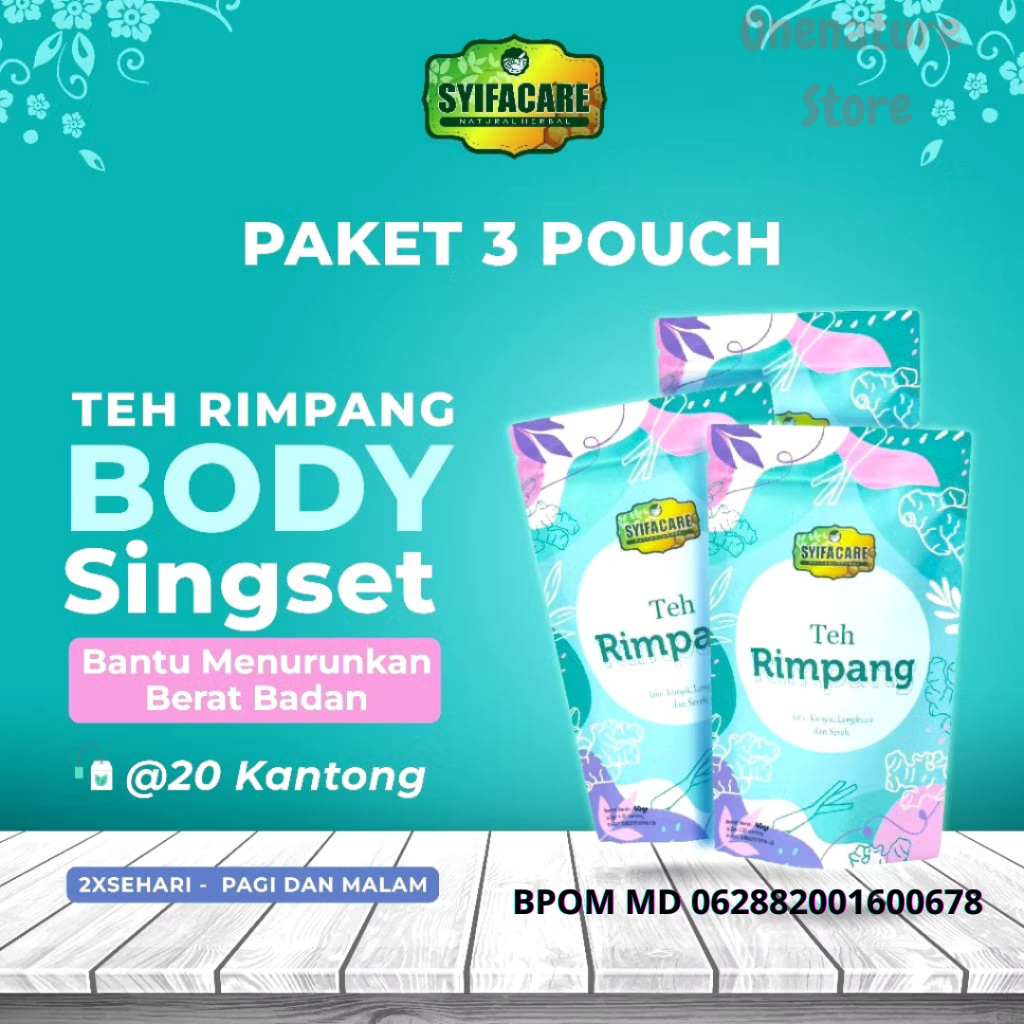 

Paket 3 Pcs Teh Rimpang Syifacare Minuman Rempah |Teh Diet Detox Pelangsing Herbal BPOM & HALAL MUI