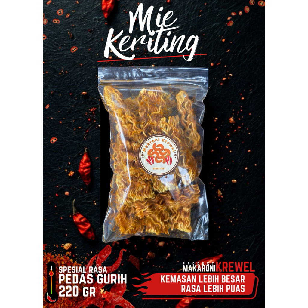 

Makaroni Krewel - (Mie Keriting/Mie Kremes Kemasan Plastik Ziplock Besar)