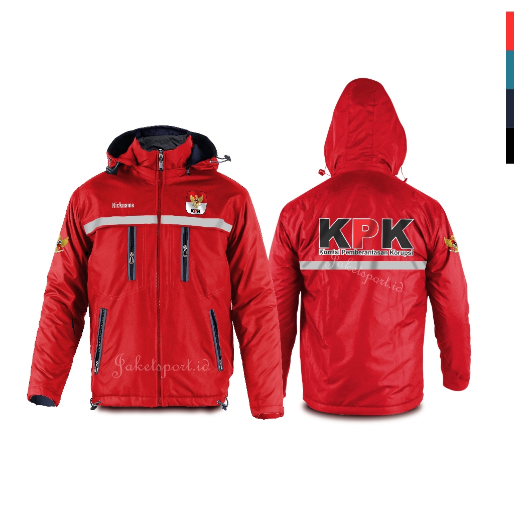 Jaket climber KPK komisi pemberantasan korupsi custom semi wf tebal 3 lapis free nama scotlight