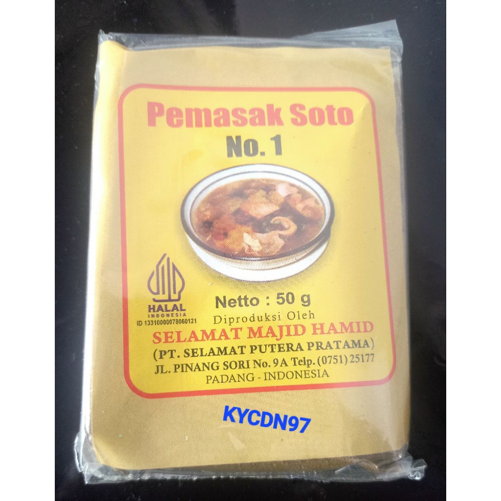 

Bumbu PEMASAK SOTO asli Padang No. 1 50gr (SELAMAT MAJID HAMID)