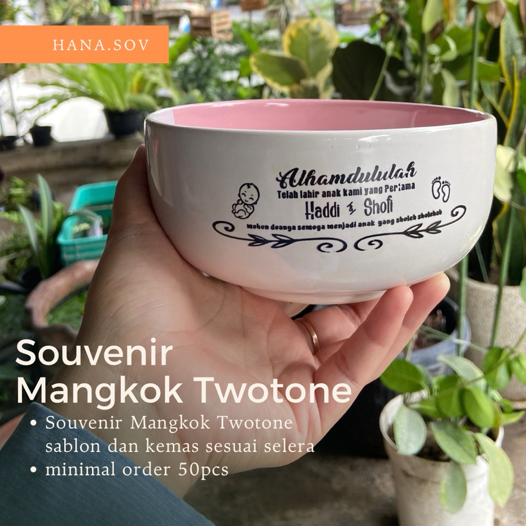 Hana.sov Mangkok Twotone souvenir pernikahan souvenir bayi souvenir segala acara