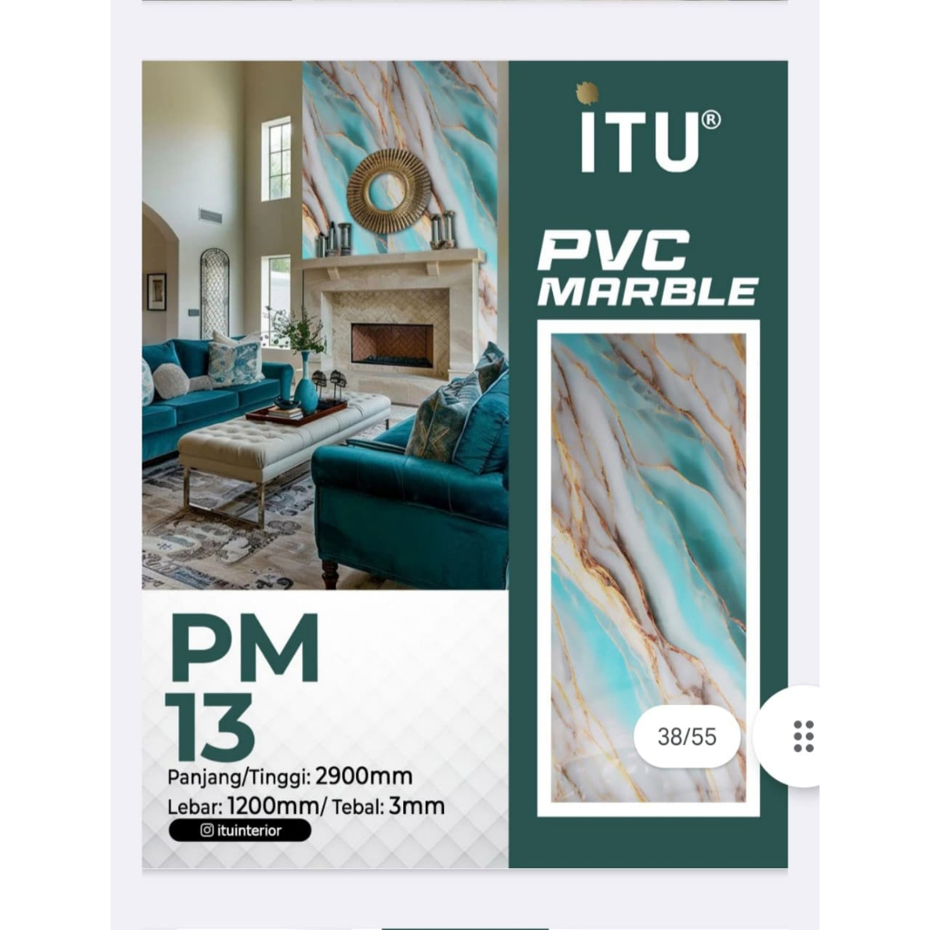 Panel Dinding PVC Marmer — Anti Air, Mudah Dipasang, Estetik untuk Dekorasi Dinding