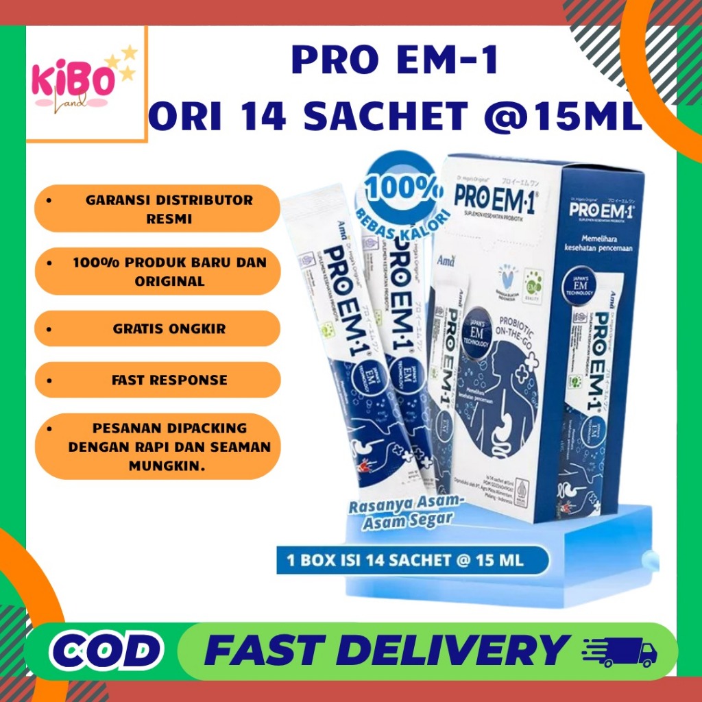 PRO EM1 Original 14 SACHET / BOX @15ml/pcs PRO EM-1 Suplement Probiotik Anak Dewasa Pro M1 Suplemen 