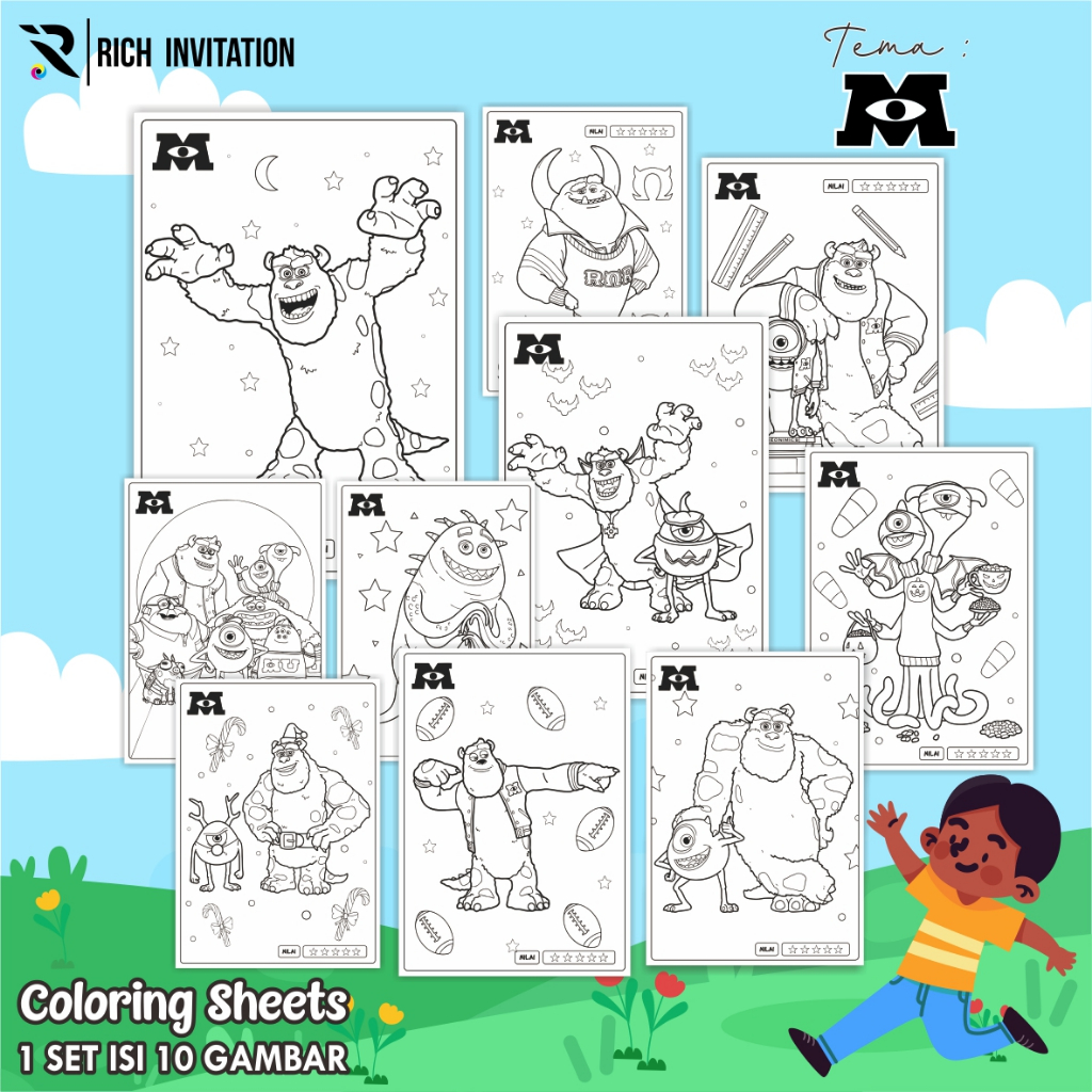 

(A4) KERTAS GAMBAR ANAK PAUD -LEMBAR MEWARNAI ANAK 1 SET 10 LEMBAR GAMBAR - KODE KARTUN