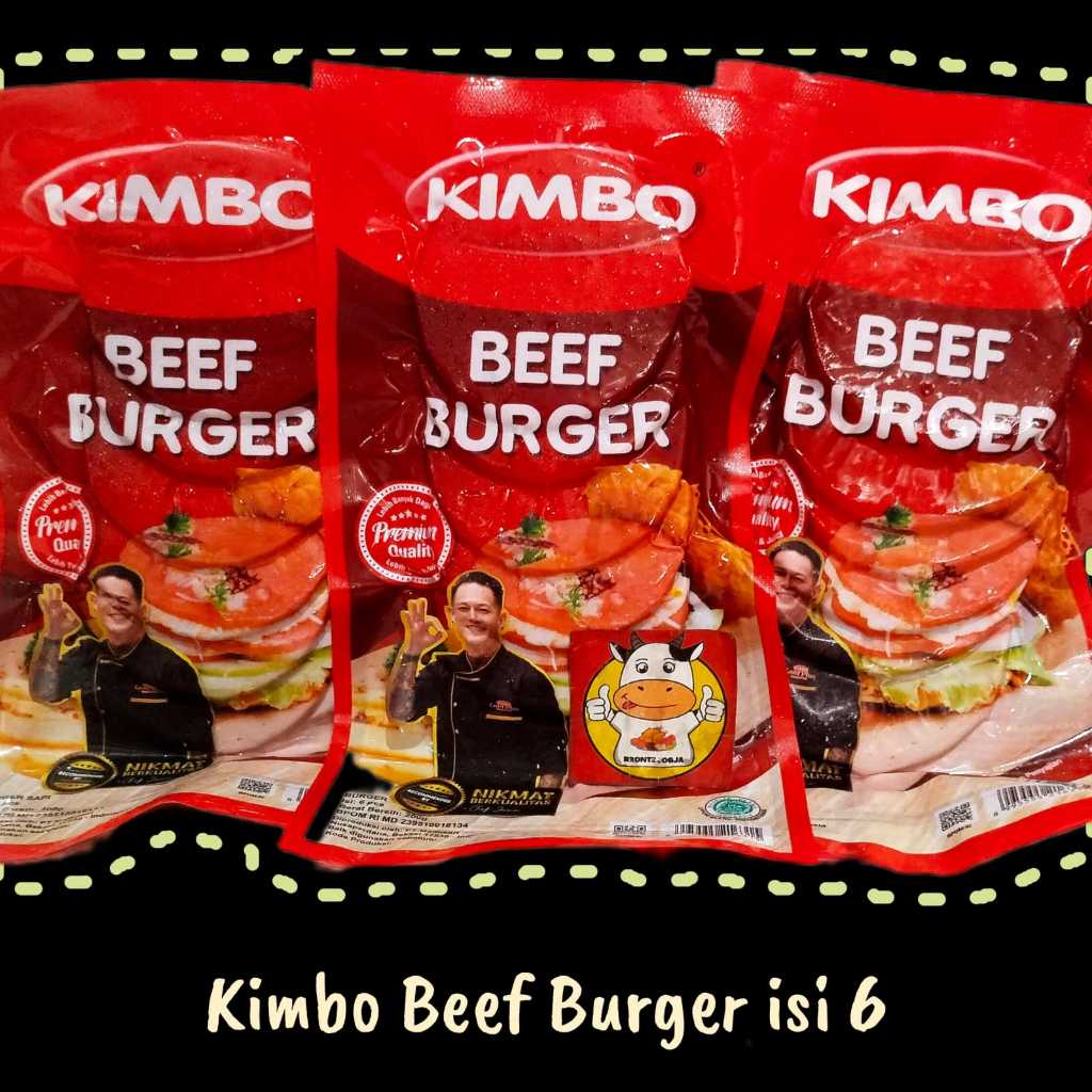 

KIMBO BEEF BURGER 200GR ISI 6-FROZEN FOOD-BRONTZ JOGJA