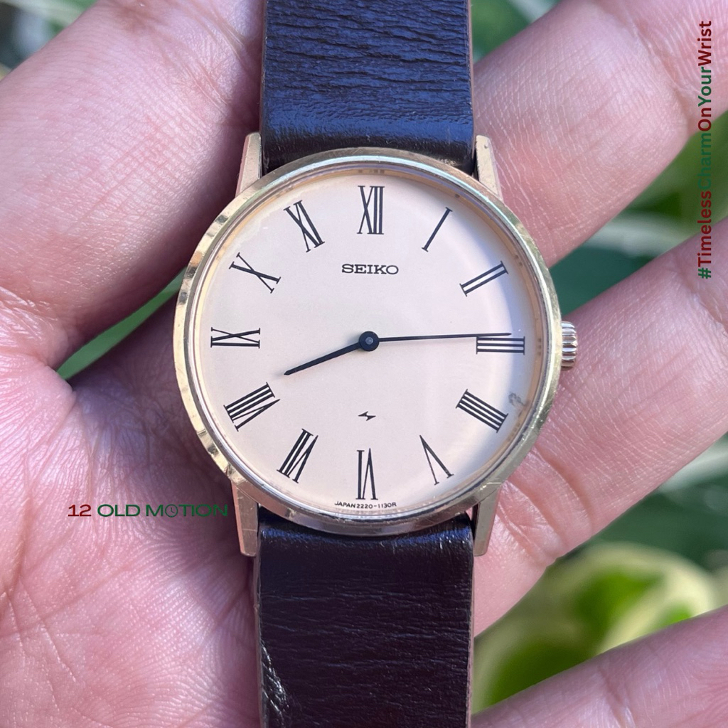 Seiko Chariot Roman Index Brown Cream Vintage
