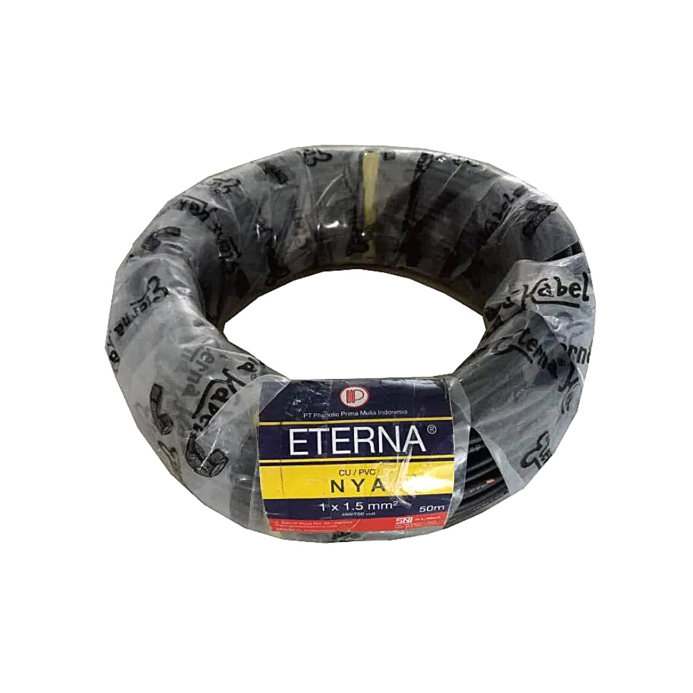 Kabel NYA Eterna 1x2,5 mms 50 Meter Hitam