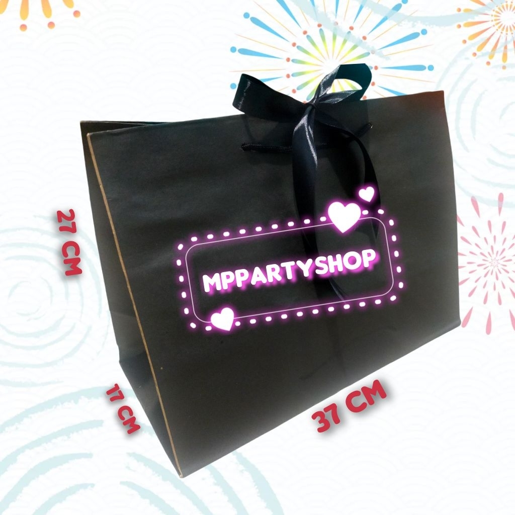 PAPER BAG POLOS HITAM SEDANG//PAPER BAG HITAM