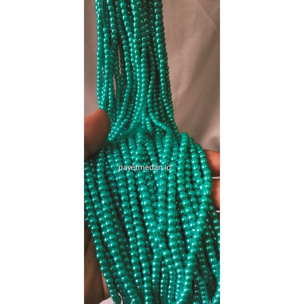 Payet Mutiara sintetis ukuran 4mm mote berat
