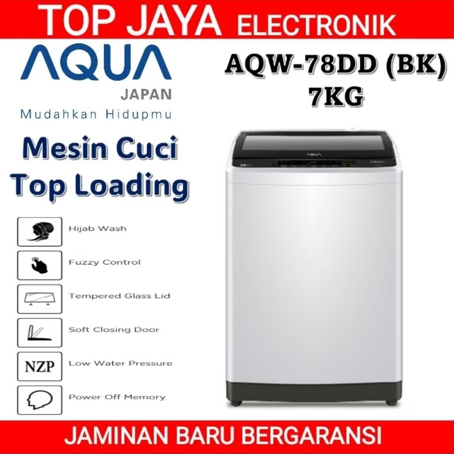 MESIN CUCI AQUA 7KG 1 TABUNG/MESIN CUCI AQUA 7KG TOP LOADING NEW SERIES