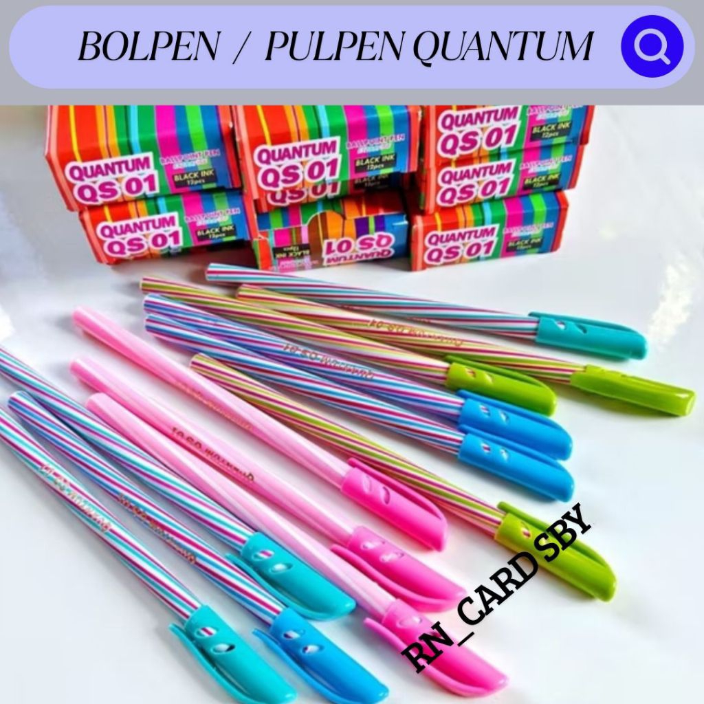 

( 6 Pcs ) BALLPOINT / PULPEN ULIR LILIN QUANTUM