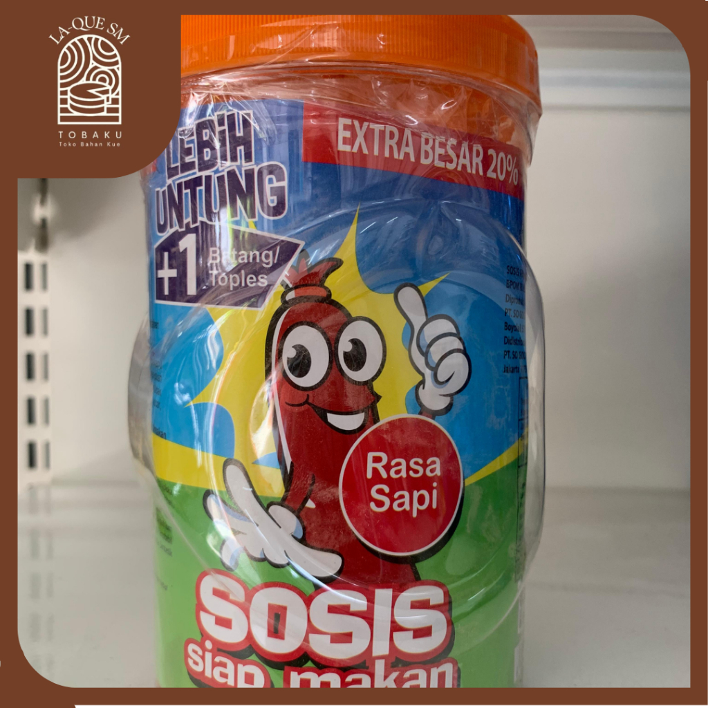 

Tobaku LA-QUE SM | Sosis Sonice Sapi Siap Makan Kemasan Toples isi 25 pcs